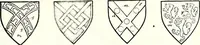 An illustration from Some feudal coats of arms and others, illustrated with 2,000 zinco etchings from the Bayear tapestry, Greek vases, seals, tiles, effigies, brasses and heralcic rolls. Some chart pedigrees (1902)