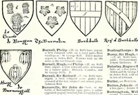Picture 102 of 427 from Some feudal coats of arms and others, illustrated with 2,000 zinco etchings from the Bayear tapestry, Greek vases, seals, tiles, effigies, brasses and heralcic rolls. Some chart pedigrees (1902), leaf 158