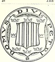 An illustration from Some feudal coats of arms and others, illustrated with 2,000 zinco etchings from the Bayear tapestry, Greek vases, seals, tiles, effigies, brasses and heralcic rolls. Some chart pedigrees (1902)