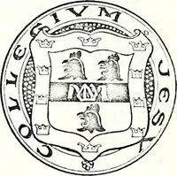 An illustration from Some feudal coats of arms and others, illustrated with 2,000 zinco etchings from the Bayear tapestry, Greek vases, seals, tiles, effigies, brasses and heralcic rolls. Some chart pedigrees (1902)