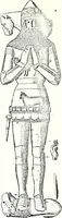 An illustration from Some feudal coats of arms and others, illustrated with 2,000 zinco etchings from the Bayear tapestry, Greek vases, seals, tiles, effigies, brasses and heralcic rolls. Some chart pedigrees (1902)