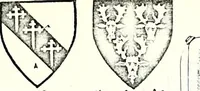 An illustration from Some feudal coats of arms and others, illustrated with 2,000 zinco etchings from the Bayear tapestry, Greek vases, seals, tiles, effigies, brasses and heralcic rolls. Some chart pedigrees (1902)