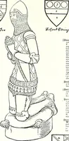 An illustration from Some feudal coats of arms and others, illustrated with 2,000 zinco etchings from the Bayear tapestry, Greek vases, seals, tiles, effigies, brasses and heralcic rolls. Some chart pedigrees (1902)