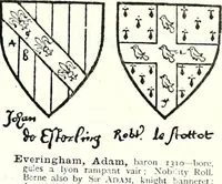 Picture 184 of 427 from Some feudal coats of arms and others, illustrated with 2,000 zinco etchings from the Bayear tapestry, Greek vases, seals, tiles, effigies, brasses and heralcic rolls. Some chart pedigrees (1902), leaf 240
