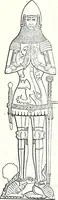 An illustration from Some feudal coats of arms and others, illustrated with 2,000 zinco etchings from the Bayear tapestry, Greek vases, seals, tiles, effigies, brasses and heralcic rolls. Some chart pedigrees (1902)