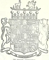 Picture 191 of 427 from Some feudal coats of arms and others, illustrated with 2,000 zinco etchings from the Bayear tapestry, Greek vases, seals, tiles, effigies, brasses and heralcic rolls. Some chart pedigrees (1902), leaf 252