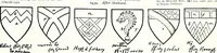 An illustration from Some feudal coats of arms and others, illustrated with 2,000 zinco etchings from the Bayear tapestry, Greek vases, seals, tiles, effigies, brasses and heralcic rolls. Some chart pedigrees (1902)