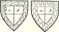 Picture 196 of 427 from Some feudal coats of arms and others, illustrated with 2,000 zinco etchings from the Bayear tapestry, Greek vases, seals, tiles, effigies, brasses and heralcic rolls. Some chart pedigrees (1902), leaf 258