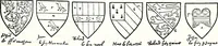 Picture 197 of 427 from Some feudal coats of arms and others, illustrated with 2,000 zinco etchings from the Bayear tapestry, Greek vases, seals, tiles, effigies, brasses and heralcic rolls. Some chart pedigrees (1902), leaf 258