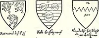 Picture 198 of 427 from Some feudal coats of arms and others, illustrated with 2,000 zinco etchings from the Bayear tapestry, Greek vases, seals, tiles, effigies, brasses and heralcic rolls. Some chart pedigrees (1902), leaf 260