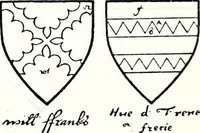 Picture 206 of 427 from Some feudal coats of arms and others, illustrated with 2,000 zinco etchings from the Bayear tapestry, Greek vases, seals, tiles, effigies, brasses and heralcic rolls. Some chart pedigrees (1902), leaf 264