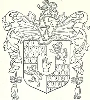 An illustration from Some feudal coats of arms and others, illustrated with 2,000 zinco etchings from the Bayear tapestry, Greek vases, seals, tiles, effigies, brasses and heralcic rolls. Some chart pedigrees (1902)