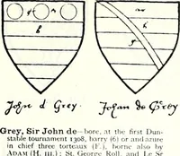 Picture 220 of 427 from Some feudal coats of arms and others, illustrated with 2,000 zinco etchings from the Bayear tapestry, Greek vases, seals, tiles, effigies, brasses and heralcic rolls. Some chart pedigrees (1902), leaf 282