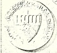 An illustration from Some feudal coats of arms and others, illustrated with 2,000 zinco etchings from the Bayear tapestry, Greek vases, seals, tiles, effigies, brasses and heralcic rolls. Some chart pedigrees (1902)