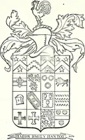 An illustration from Some feudal coats of arms and others, illustrated with 2,000 zinco etchings from the Bayear tapestry, Greek vases, seals, tiles, effigies, brasses and heralcic rolls. Some chart pedigrees (1902)