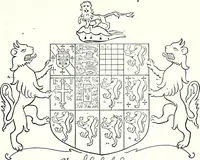 An illustration from Some feudal coats of arms and others, illustrated with 2,000 zinco etchings from the Bayear tapestry, Greek vases, seals, tiles, effigies, brasses and heralcic rolls. Some chart pedigrees (1902)