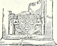 An illustration from Some feudal coats of arms and others, illustrated with 2,000 zinco etchings from the Bayear tapestry, Greek vases, seals, tiles, effigies, brasses and heralcic rolls. Some chart pedigrees (1902)