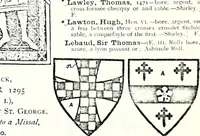 Picture 257 of 427 from Some feudal coats of arms and others, illustrated with 2,000 zinco etchings from the Bayear tapestry, Greek vases, seals, tiles, effigies, brasses and heralcic rolls. Some chart pedigrees (1902), leaf 336