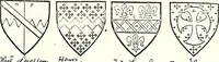Picture 258 of 427 from Some feudal coats of arms and others, illustrated with 2,000 zinco etchings from the Bayear tapestry, Greek vases, seals, tiles, effigies, brasses and heralcic rolls. Some chart pedigrees (1902), leaf 338