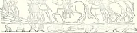 An illustration from Some feudal coats of arms and others, illustrated with 2,000 zinco etchings from the Bayear tapestry, Greek vases, seals, tiles, effigies, brasses and heralcic rolls. Some chart pedigrees (1902)