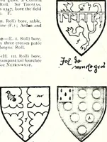Picture 281 of 427 from Some feudal coats of arms and others, illustrated with 2,000 zinco etchings from the Bayear tapestry, Greek vases, seals, tiles, effigies, brasses and heralcic rolls. Some chart pedigrees (1902), leaf 378