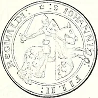 An illustration from Some feudal coats of arms and others, illustrated with 2,000 zinco etchings from the Bayear tapestry, Greek vases, seals, tiles, effigies, brasses and heralcic rolls. Some chart pedigrees (1902)
