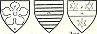 Picture 300 of 427 from Some feudal coats of arms and others, illustrated with 2,000 zinco etchings from the Bayear tapestry, Greek vases, seals, tiles, effigies, brasses and heralcic rolls. Some chart pedigrees (1902), leaf 412