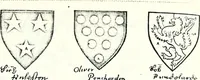 An illustration from Some feudal coats of arms and others, illustrated with 2,000 zinco etchings from the Bayear tapestry, Greek vases, seals, tiles, effigies, brasses and heralcic rolls. Some chart pedigrees (1902)