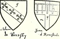 Picture 306 of 427 from Some feudal coats of arms and others, illustrated with 2,000 zinco etchings from the Bayear tapestry, Greek vases, seals, tiles, effigies, brasses and heralcic rolls. Some chart pedigrees (1902), leaf 418