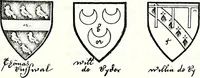 Picture 312 of 427 from Some feudal coats of arms and others, illustrated with 2,000 zinco etchings from the Bayear tapestry, Greek vases, seals, tiles, effigies, brasses and heralcic rolls. Some chart pedigrees (1902), leaf 424