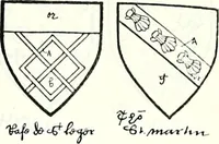 Picture 316 of 427 from Some feudal coats of arms and others, illustrated with 2,000 zinco etchings from the Bayear tapestry, Greek vases, seals, tiles, effigies, brasses and heralcic rolls. Some chart pedigrees (1902), leaf 430