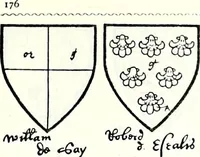 Picture 321 of 427 from Some feudal coats of arms and others, illustrated with 2,000 zinco etchings from the Bayear tapestry, Greek vases, seals, tiles, effigies, brasses and heralcic rolls. Some chart pedigrees (1902), leaf 438