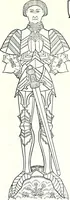 An illustration from Some feudal coats of arms and others, illustrated with 2,000 zinco etchings from the Bayear tapestry, Greek vases, seals, tiles, effigies, brasses and heralcic rolls. Some chart pedigrees (1902)