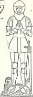 An illustration from Some feudal coats of arms and others, illustrated with 2,000 zinco etchings from the Bayear tapestry, Greek vases, seals, tiles, effigies, brasses and heralcic rolls. Some chart pedigrees (1902)