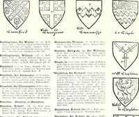 Picture 331 of 427 from Some feudal coats of arms and others, illustrated with 2,000 zinco etchings from the Bayear tapestry, Greek vases, seals, tiles, effigies, brasses and heralcic rolls. Some chart pedigrees (1902), leaf 454