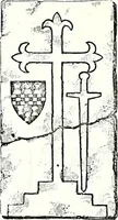 An illustration from Some feudal coats of arms and others, illustrated with 2,000 zinco etchings from the Bayear tapestry, Greek vases, seals, tiles, effigies, brasses and heralcic rolls. Some chart pedigrees (1902)