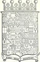 Picture 358 of 427 from Some feudal coats of arms and others, illustrated with 2,000 zinco etchings from the Bayear tapestry, Greek vases, seals, tiles, effigies, brasses and heralcic rolls. Some chart pedigrees (1902), leaf 486