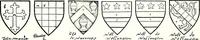 An illustration from Some feudal coats of arms and others, illustrated with 2,000 zinco etchings from the Bayear tapestry, Greek vases, seals, tiles, effigies, brasses and heralcic rolls. Some chart pedigrees (1902)