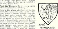 Picture 366 of 427 from Some feudal coats of arms and others, illustrated with 2,000 zinco etchings from the Bayear tapestry, Greek vases, seals, tiles, effigies, brasses and heralcic rolls. Some chart pedigrees (1902), leaf 496