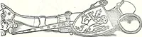 An illustration from Some feudal coats of arms and others, illustrated with 2,000 zinco etchings from the Bayear tapestry, Greek vases, seals, tiles, effigies, brasses and heralcic rolls. Some chart pedigrees (1902)