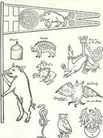 Picture 390 of 427 from Some feudal coats of arms and others, illustrated with 2,000 zinco etchings from the Bayear tapestry, Greek vases, seals, tiles, effigies, brasses and heralcic rolls. Some chart pedigrees (1902), leaf 528