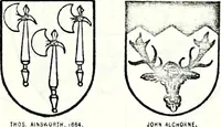 Picture 411 of 427 from Some feudal coats of arms and others, illustrated with 2,000 zinco etchings from the Bayear tapestry, Greek vases, seals, tiles, effigies, brasses and heralcic rolls. Some chart pedigrees (1902), leaf 552