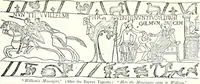 An illustration from Some feudal coats of arms and others, illustrated with 2,000 zinco etchings from the Bayear tapestry, Greek vases, seals, tiles, effigies, brasses and heralcic rolls. Some chart pedigrees (1902)