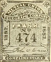 Picture 12 of 30 from Some notes on the telegraph companies of the United States; their stamps and franks (1900), leaf 29
