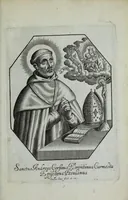 An illustration from Sommaire des principaux fondateurs et reformateurs des ordres religieux : auec leurs pourtraicts, ensemble leurs institution et confirmation, le tout dispose selon l'ordre des tempts (1635)