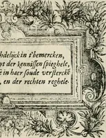 An illustration from Sommare beschrijuinghe vãde triumphelijcke incomst vanden doorluchtighen ende hooghgheboren aerts-hertoge Matthias : binnen die princelijcke stadt van Brussele : in t'iaer ons Heeren M.D.LXXVIII. den xviij dach Januarij : midtsgaders die tanneelen, poincten, figuren ende spectaculen, die inde voorseyde incompste (ter eeren van sijne doorluchticheyt) zijn verthoont ghevveest, met meer ander saken, die doen ter tijt gheschiet zijn (1579)