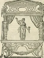An illustration from Sommare beschrijuinghe vãde triumphelijcke incomst vanden doorluchtighen ende hooghgheboren aerts-hertoge Matthias : binnen die princelijcke stadt van Brussele : in t'iaer ons Heeren M.D.LXXVIII. den xviij dach Januarij : midtsgaders die tanneelen, poincten, figuren ende spectaculen, die inde voorseyde incompste (ter eeren van sijne doorluchticheyt) zijn verthoont ghevveest, met meer ander saken, die doen ter tijt gheschiet zijn (1579)