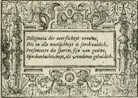 An illustration from Sommare beschrijuinghe vãde triumphelijcke incomst vanden doorluchtighen ende hooghgheboren aerts-hertoge Matthias : binnen die princelijcke stadt van Brussele : in t'iaer ons Heeren M.D.LXXVIII. den xviij dach Januarij : midtsgaders die tanneelen, poincten, figuren ende spectaculen, die inde voorseyde incompste (ter eeren van sijne doorluchticheyt) zijn verthoont ghevveest, met meer ander saken, die doen ter tijt gheschiet zijn (1579)