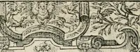 An illustration from Sommare beschrijuinghe vãde triumphelijcke incomst vanden doorluchtighen ende hooghgheboren aerts-hertoge Matthias : binnen die princelijcke stadt van Brussele : in t'iaer ons Heeren M.D.LXXVIII. den xviij dach Januarij : midtsgaders die tanneelen, poincten, figuren ende spectaculen, die inde voorseyde incompste (ter eeren van sijne doorluchticheyt) zijn verthoont ghevveest, met meer ander saken, die doen ter tijt gheschiet zijn (1579)