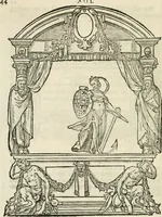 An illustration from Sommare beschrijuinghe vãde triumphelijcke incomst vanden doorluchtighen ende hooghgheboren aerts-hertoge Matthias : binnen die princelijcke stadt van Brussele : in t'iaer ons Heeren M.D.LXXVIII. den xviij dach Januarij : midtsgaders die tanneelen, poincten, figuren ende spectaculen, die inde voorseyde incompste (ter eeren van sijne doorluchticheyt) zijn verthoont ghevveest, met meer ander saken, die doen ter tijt gheschiet zijn (1579)